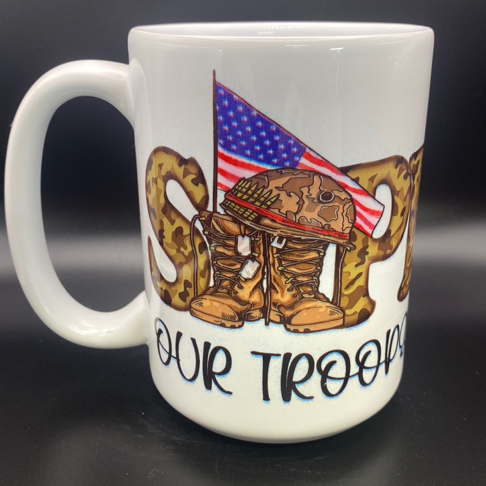 Coffee cups 15oz Support Our Troops and Veterans